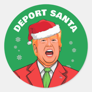 Lustiger Trump Weihnachten Deportiert den Weihnach Runder Aufkleber