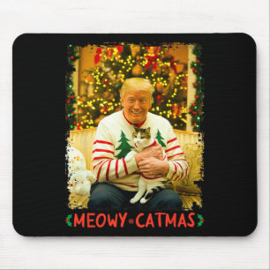Lustiger Trump Weihnachten Katzenliebhaber Meowy C Mousepad