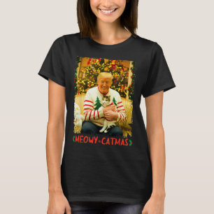 Lustiger Trump Weihnachten Katzenliebhaber Meowy C T-Shirt