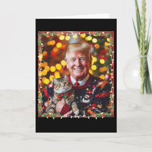 Lustiger Trump Weihnachtspullover für Katzenliebha Karte