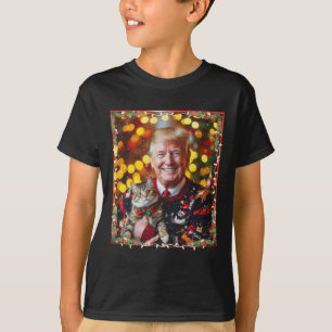 Lustiger Trump Weihnachtspullover für Katzenliebha T-Shirt
