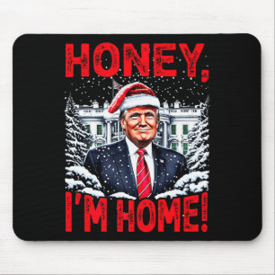 Lustiger Trump Xmas Schatz Ich Bin Zu Hause Donald Mousepad
