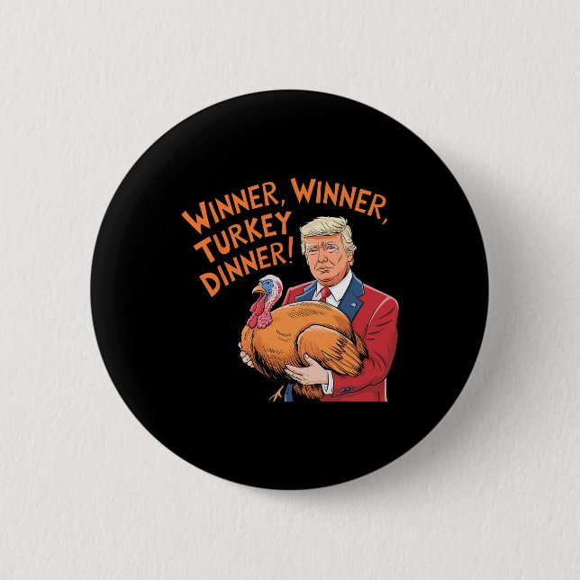 Lustiger Trumpf Gewinner Gewinner Truthahn Abendes Button (Vorderseite)