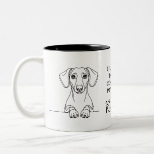 Lustiger Trunk Kaffee & streichle meinen Hund Dach Zweifarbige Tasse