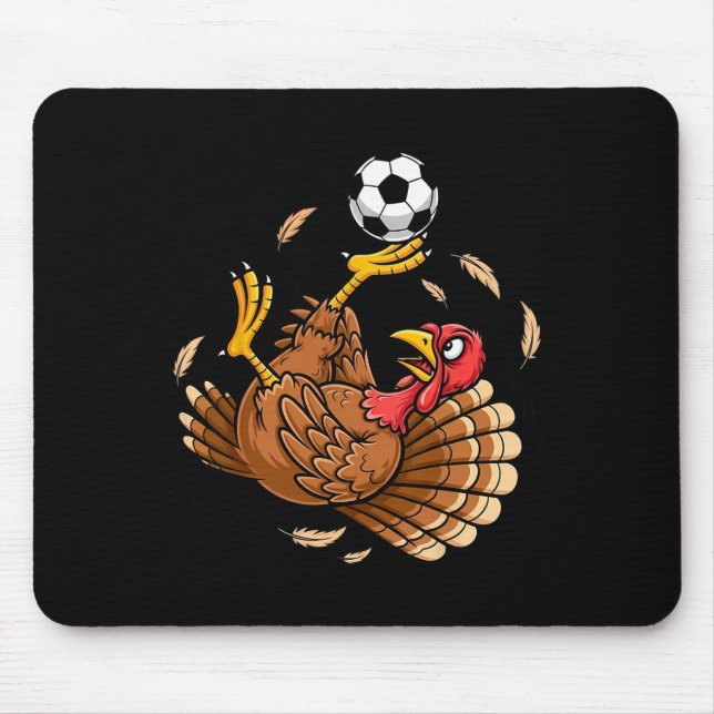 Lustiger Truthahn Fahrrad Kick Fußball Erntedankfe Mousepad (Vorne)
