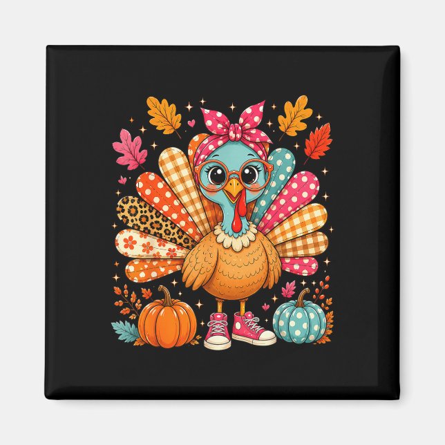 Lustiger Truthahn Gurren Kokette Thanksgiving dank Magnet (Vorne)