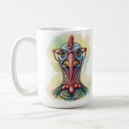 Lustiger Truthahn mit Brille Cartoon Spaß Kaffeetasse