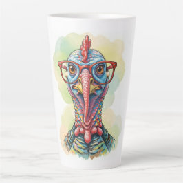 Lustiger Truthahn mit Brille Cartoon Spaß Milchtasse