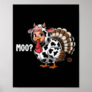 Lustiger Truthahn Moo Thanksgiving Kinder Jungen M Poster