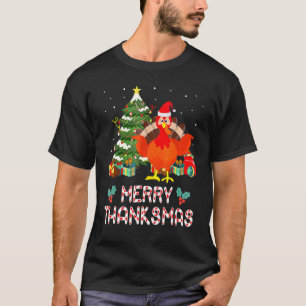 Lustiger Truthahn Santa Frohe Thanksmas Weihnachte T-Shirt