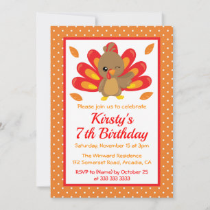 Lustiger Truthahn Thanksgiving Geburtstag Einladung