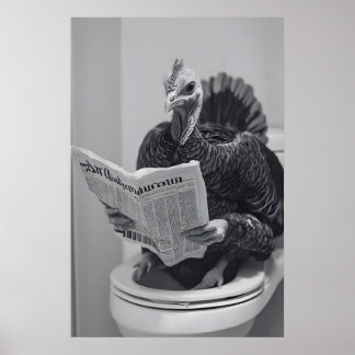 Lustiger Truthahn-Toiletten-Zeitungsdruck, Skurril Poster