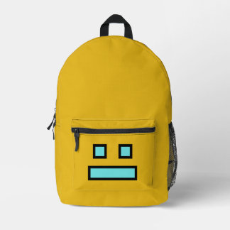 Lustiger Türkis-Cartoon-Gesicht-Rucksack Bedruckter Rucksack