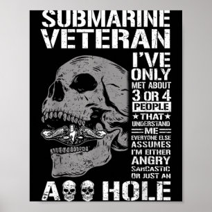 Lustiger U-Boot-Veteran-Spruch-Totenkopf US U-Boot Poster