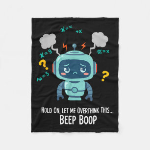 Lustiger überdenkender Roboter Piep Boop Moment Fleecedecke
