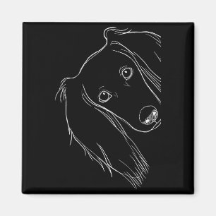 Lustiger überraschter Hund Saluki Magnet