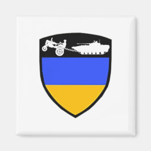 Lustiger Ukraine-Bauer-Traktor zieht Panzer-Meme Magnet