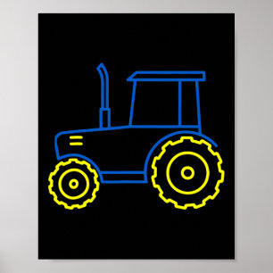 Lustiger Ukraine-Traktor Ukrainische Flagge Cooler Poster