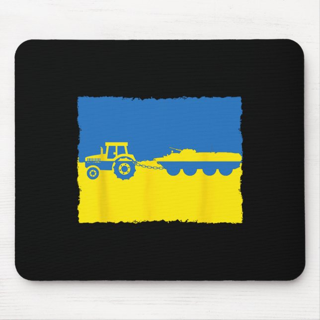Lustiger ukrainischer Bauer mit Traktor stiehlt ei Mousepad (Vorne)