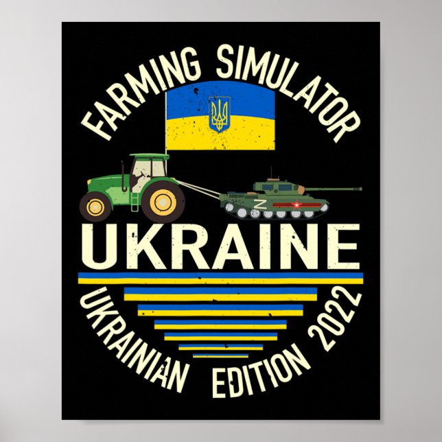 Lustiger ukrainischer Bauer stiehlt Tank Meme I St Poster (Vorne)