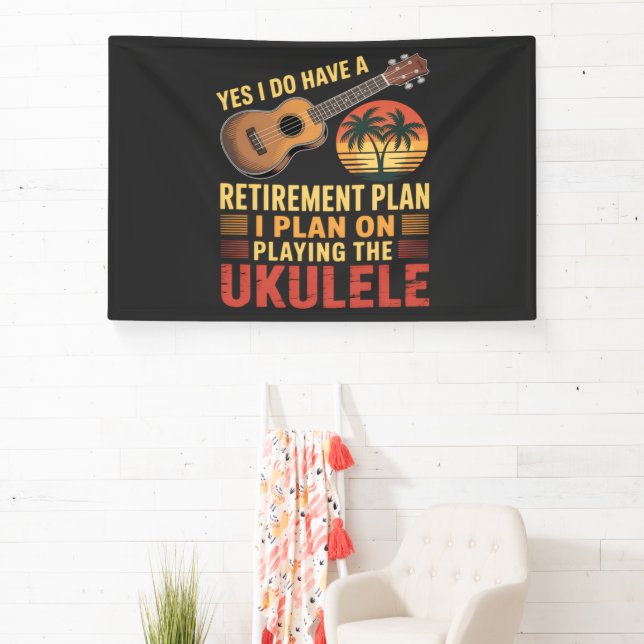 Lustiger Ukulele-Renteneintritts-Plan Banner (InSitu)