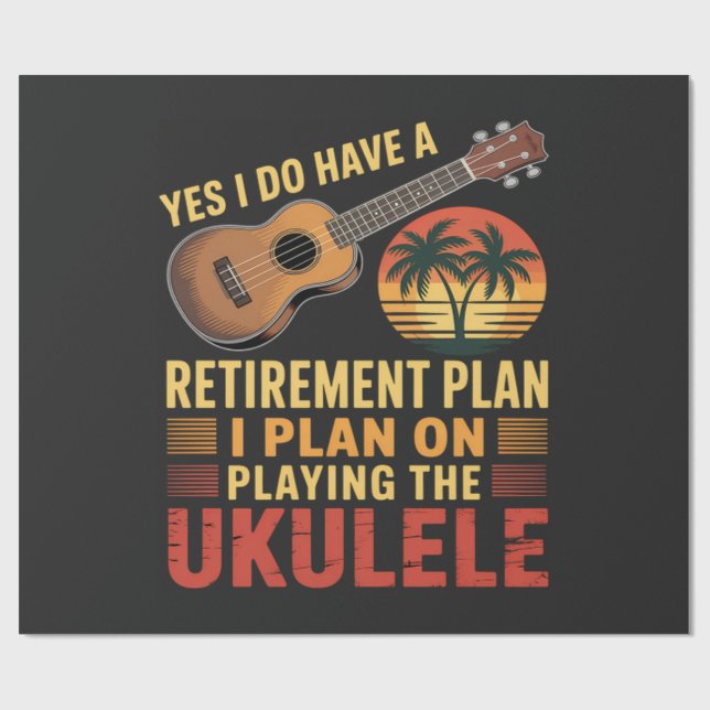 Lustiger Ukulele-Renteneintrittsplan Geschenkpapier (Flach)