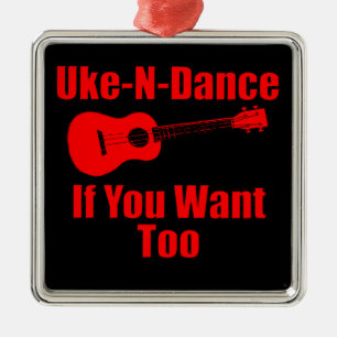 lustiger Ukulele Silbernes Ornament