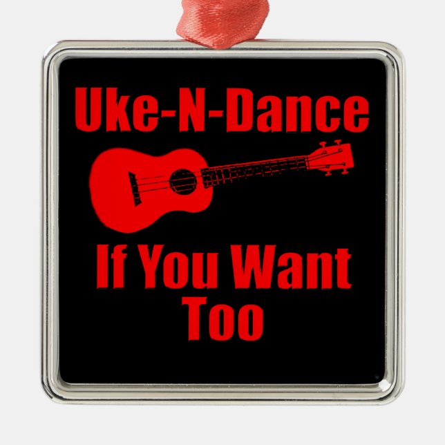 lustiger Ukulele Silbernes Ornament (Vorne)