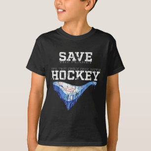 Lustiger Umweltschutz Rettet Hockey-Planet T-Shirt