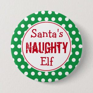 Lustiger unartiger Elf Weihnachts Knopf Pin Button