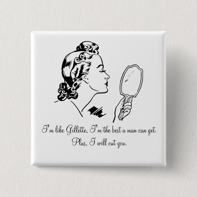 Lustiger und eleganter Mann, der Zitate heftig Button (Vorderseite)