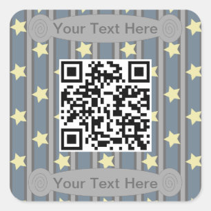 Lustiger und Fancy Gelber Stern QR Code Quadratischer Aufkleber