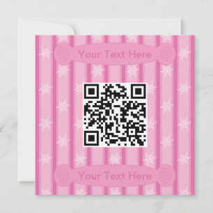 Lustiger und Fancy Pink-Schneeflocken-QR-Code Einladung