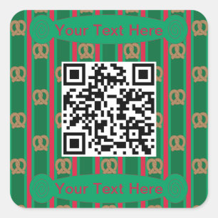 Lustiger und Fancy Pretzel QR Quadratischer Aufkleber