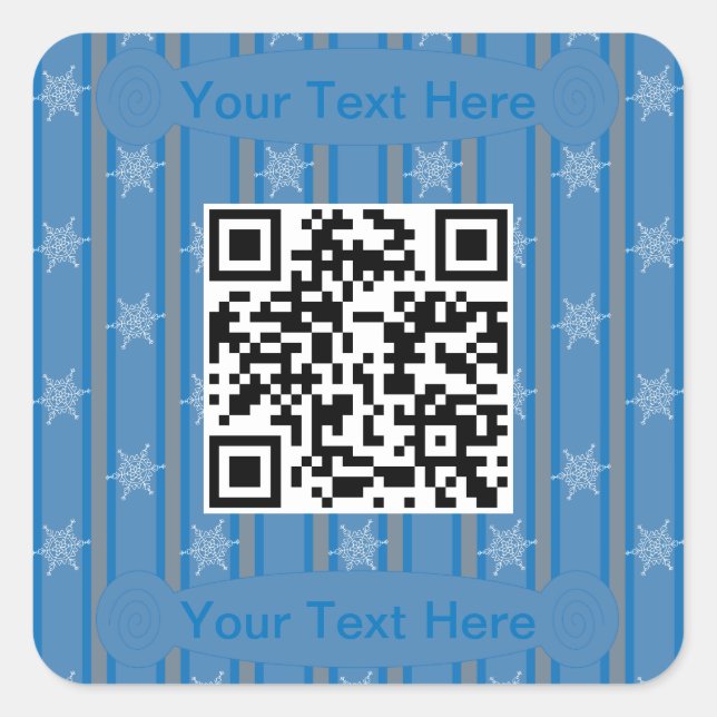 Lustiger und Fancy-Schneeflocken-QR-Code Quadratischer Aufkleber (Vorderseite)
