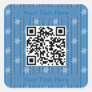 Lustiger und Fancy-Schneeflocken-QR-Code Quadratischer Aufkleber