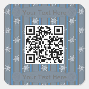 Lustiger und Fancy-Schneeflocken-QR-Code Quadratischer Aufkleber