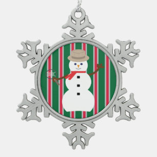 Lustiger und Fancy-Weihnachts-Schneemann-Detektiv Schneeflocken Zinn-Ornament