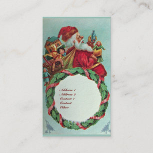 LUSTIGER UND HUMORVOLLER WEIHNACHTSMANN VINTAGE-KR VISITENKARTE