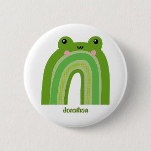 Lustiger und süßer Frosch Regenbogen Button