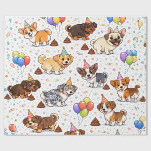 Lustiger und süßer Hundegeburtstag mit Kot Geschenkpapier