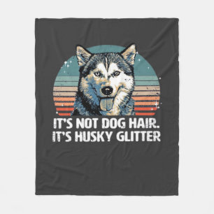 Lustiger und süßer sibirischer Husky-Hund Glitter Fleecedecke