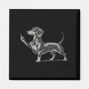 Lustiger unhöflicher schwarzer Dachshund-Hund Meme Magnet