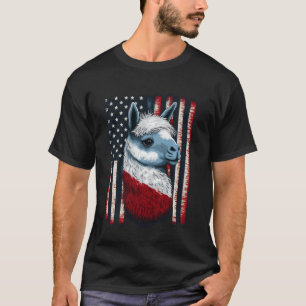 Lustiger USA 4. Juli Llama auf patriotischem ameri T-Shirt