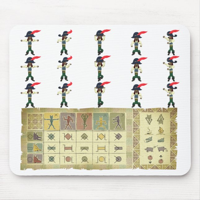 Lustiger Vagabund-Voodoo Cheatsheet Mousepad (Vorne)