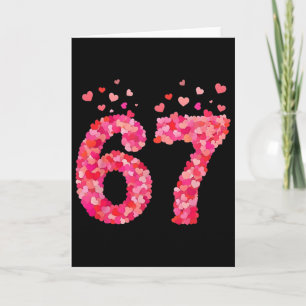 Lustiger Valentin 6 7 Meme-Junge Sechs Sieben Herz Karte