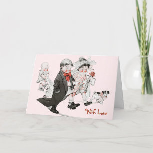 Lustiger Valentine-Vintage Hochzeits-Gruß-Karte Feiertagskarte