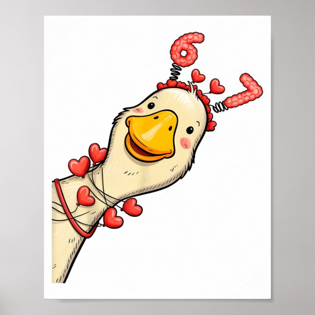 Lustiger Valentins-Gans 6 7 Sechs Sieben Meme pass Poster (Vorne)