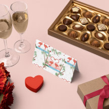 Lustiger Valentinsgruß-Rosa-Flamingo-Tanz