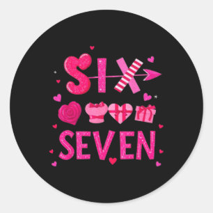 Lustiger Valentinstag 67 Meme Six Seven 6 7 Valent Runder Aufkleber
